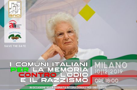 Il 10 dicembre a Milano con tutti i sindaci per la memoria e contro l’odio e il razzismo