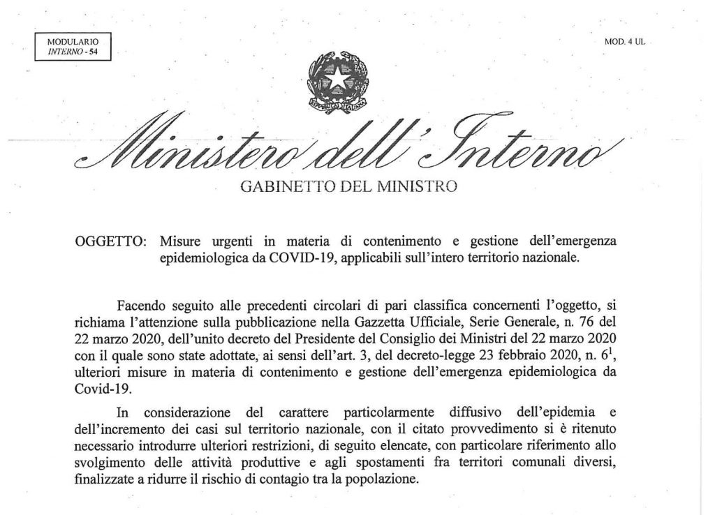 MINISTERO DELL’INTERNO: ECCO LA CIRCOLARE SULLE ATTIVITÀ PROFESSIONALI