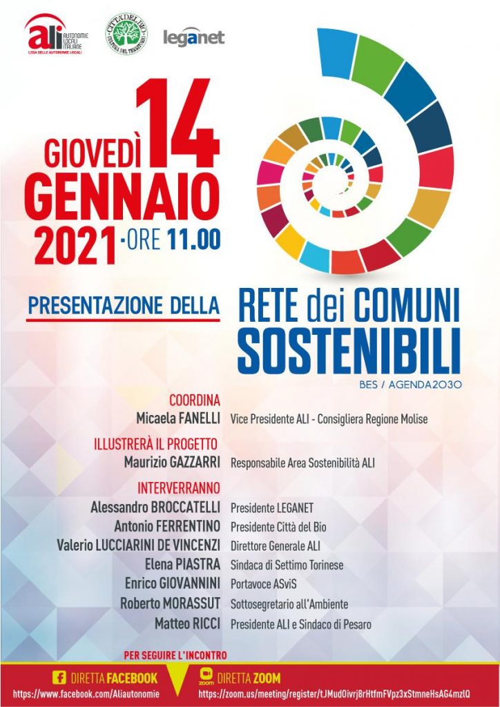 PRESENTAZIONE RETE DEI COMUNI SOSTENIBILI GIOVEDÌ 14 GENNAIO 2021 ORE ...