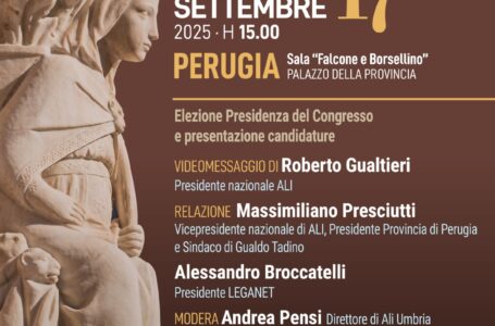 ALI Umbria: il 17 settembre a Perugia l’Assemblea congressuale per il rinnovo degli organi statutari