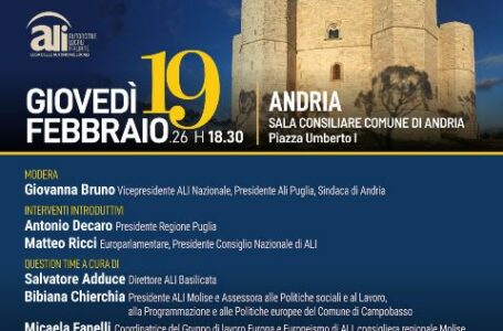 EUROPA, CASA COMUNE. Ad Andria un’agorà con gli amministratori locali su cura dei territori e comunità in dialogo