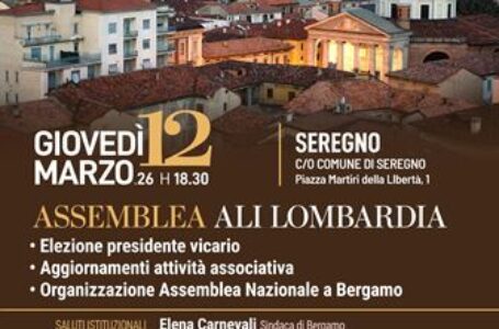 ALI Lombardia, il 12 marzo a Seregno l’Assemblea regionale: elezione del presidente vicario e organizzazione dell’Assemblea nazionale di Bergamo